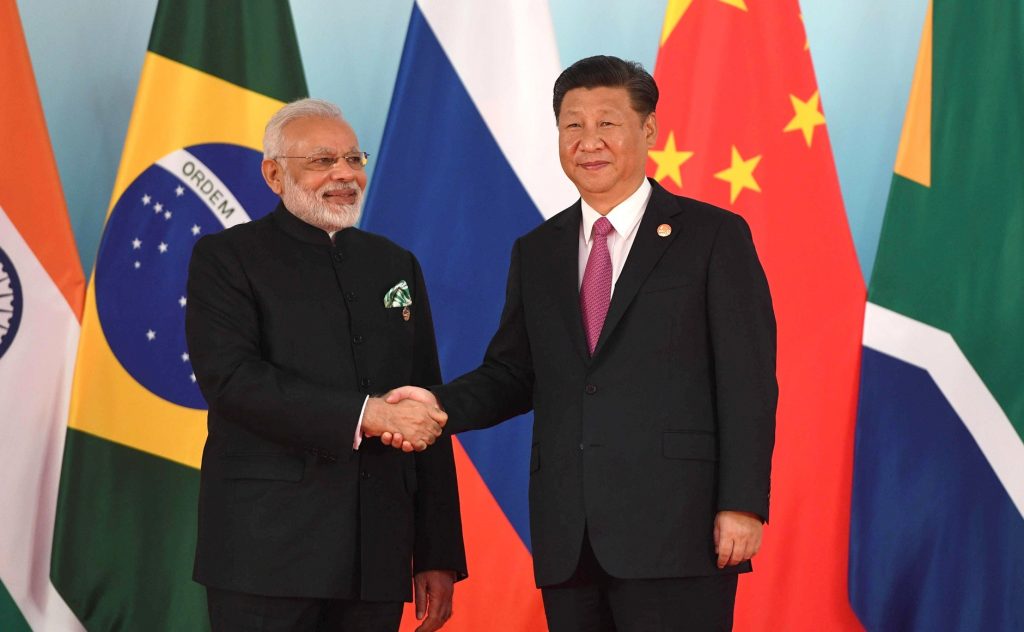 Premierminister Narendra Modi trifft Präsident Xi Jinping 2017, Foto: Presidential Press and Information 
Office, Moskau, Russland, creative commons license